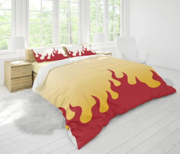 Housse De Couette Kyôjurô Rengoku Demon Slayer Parure de lit Ensemble De Literie – Image 2