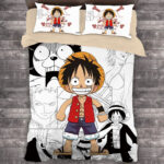 Parure de lit Bande dessinée One Piece Luffy Housse De Couette Ensemble De Literie