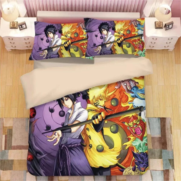 Parure de lit Naruto Uzumaki Naruto Naruto contre Sasuke Housse De Couette Ensemble De Literie