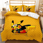 Parure de lit Pokémon Pikachu Personnages Naruto Cosplay Housse De Couette Ensemble De Literie