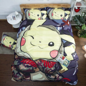 Parure de lit Pokemon Pikachu 8 2 2 Housse De Couette Ensemble De Literie