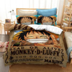 Parure de lit Monkey D.Luffy One Piece Manga Mignon, Amant de Monkey D.Luffy, Monkey D.Luffy Wanted Housse De Couette Ensemble De Literie
