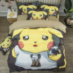 Parure de lit Pokemon Pikachu clown triste Housse De Couette Ensemble De Literie