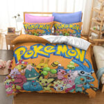 Parure de lit Pokémons drôles 6 Housse De Couette Ensemble De Literie
