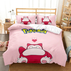 Parure de lit Pokemons drôles, Snorlax Housse De Couette Ensemble De Literie