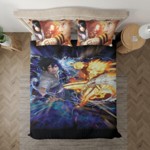 Parure de lit Uzumaki Naruto Uchiwa Sasuke Housse De Couette Ensemble De Literie