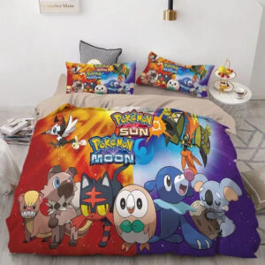 Parure de lit Pokemon Pikachu 9 Housse De Couette Ensemble De Literie