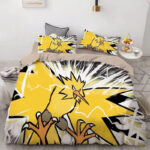 Parure de lit Pokemon Pikachu, Pokemon Zapdos Housse De Couette Ensemble De Literie