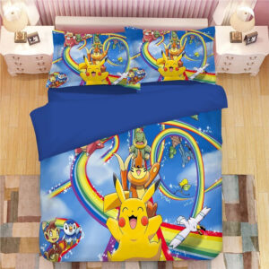 Parure de lit Pikachu, personnages Pokémon Housse De Couette Ensemble De Literie