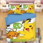 Parure de lit Pokemon Pikachu mignon Housse De Couette Ensemble De Literie