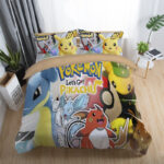 Parure de lit Pokémon Pikachu, Pokémon Allons-y Pikachu Housse De Couette Ensemble De Literie
