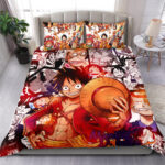 Parure de lit One Piece Monkey D.Luffy et ses amis Housse De Couette Ensemble De Literie
