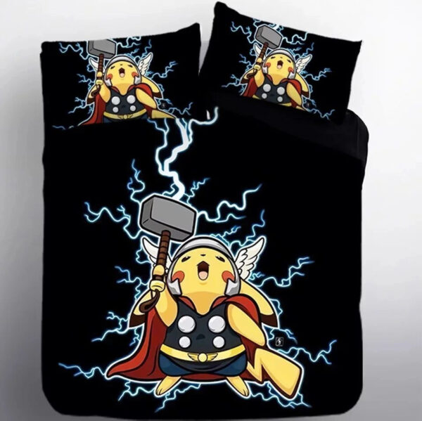 Parure de lit Pokemon Pikachu Thor Housse De Couette Ensemble De Literie