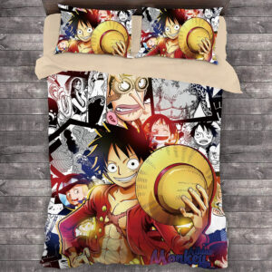 Parure de lit Bande dessinée One Piece Luffy 2 Housse De Couette Ensemble De Literie