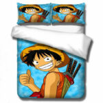 Parure de lit One Piece Singe D.Luffy Heureux Housse De Couette Ensemble De Literie