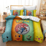 Parure de lit Pokémons drôles 7 Housse De Couette Ensemble De Literie