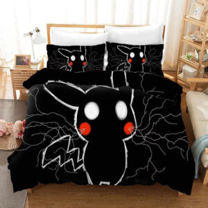 Parure de lit Pokemon Pikachu Sombre Housse De Couette Ensemble De Literie