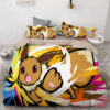 Parure de lit Pokémon Pikachu, Pokémon Évoli Housse De Couette Ensemble De Literie