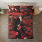 Parure de lit Naruto, Uchiwa Itachi Mangekyou Sharingan Housse De Couette Ensemble De Literie