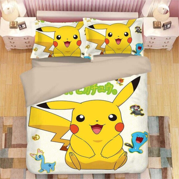 Housse De Couette Pikachu Pokémon 6 Parure de lit Ensemble De Literie