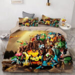 Housse De Couette Pokemon Pikachu Tous Les Personnages Parure de lit Ensemble De Literie