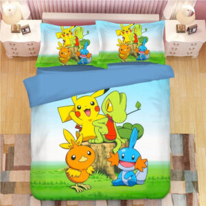 Housse De Couette Pikachu 8 Et Ses Amis Pokémon Personnages Parure de lit Ensemble De Literie