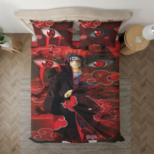 Housse De Couette Uchiha Itachi Naruto Mangekyou Sharingan Parure de lit Ensemble De Literie