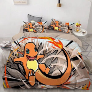 Housse De Couette Pokemon Pikachu Dracaufeu Parure de lit Ensemble De Literie