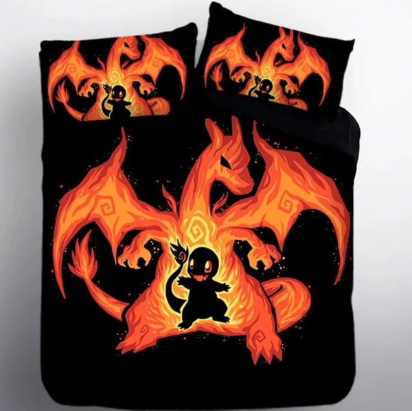 Housse De Couette Pokemon Salamèche 2 Parure de lit Ensemble De Literie