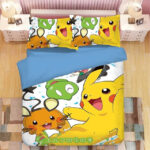 Housse De Couette Pikachu Pokémon 7 Parure de lit Ensemble De Literie