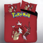 Housse De Couette Pokemon Léviator Rouge Parure de lit Ensemble De Literie