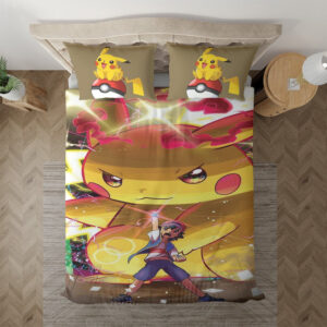 Housse De Couette Pokémon Pikachu Pokémon Satoshi Pikachu Parure de lit Ensemble De Literie