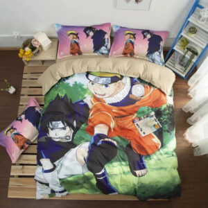 Housse De Couette Naruto Uzumaki Naruto Et Sasuke 01 Parure de lit Ensemble De Literie