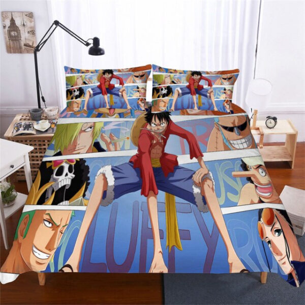 Housse De Couette One Piece 3 Luffy Gear Et Tous Les Personnages Parure de lit Ensemble De Literie