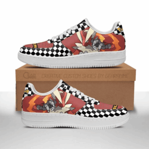 Baskets Air Force 1 Braségali – Pokémon – Motif damier