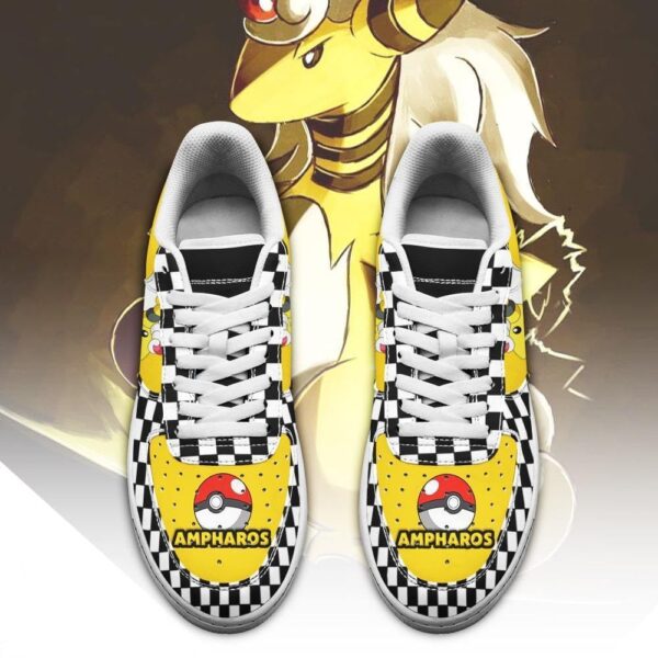 Baskets Air Force 1 Ampharos – Pokémon – Motif damier – Image 2