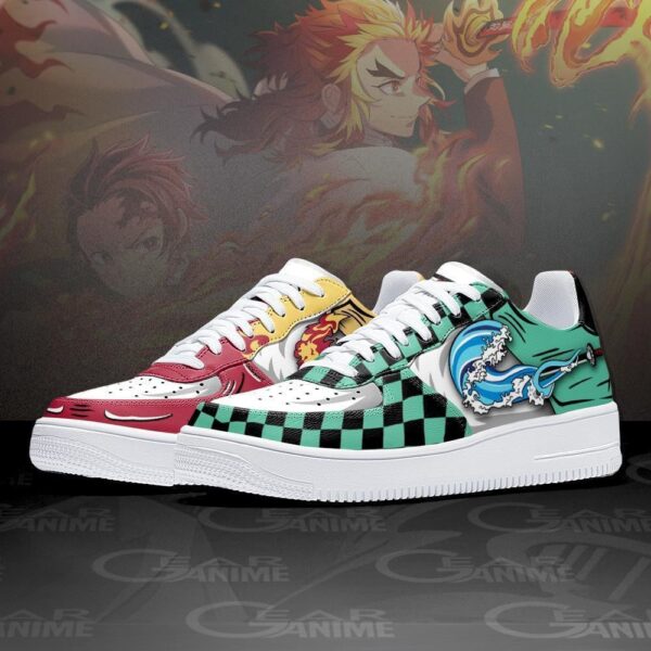 Baskets Air Force 1 Tanjiro & Rengoku – Respiration – Demon Slayer – Image 4