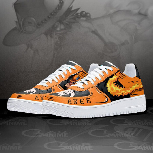 Baskets Air Force 1 Portgas D. Ace – Feu – One Piece – Image 2