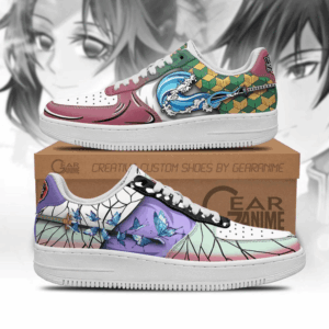 Baskets Air Force 1 Giyu et Shinobu – Demon Slayer – Style Technique de souffle