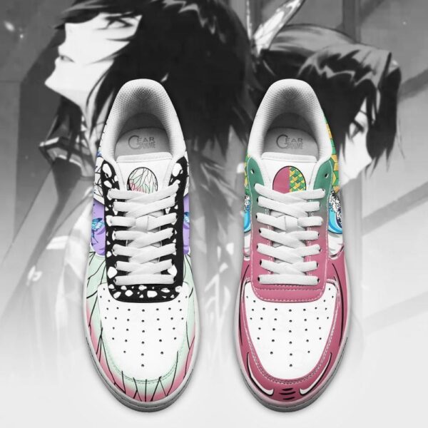 Baskets Air Force 1 Giyu et Shinobu – Demon Slayer – Style Technique de souffle – Image 4