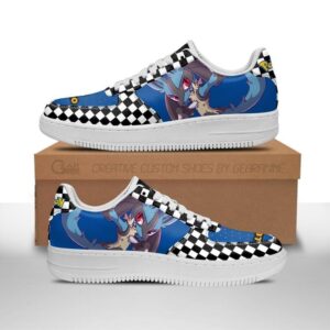 Baskets Air Force 1 Lucario – Pokémon – Motif damier