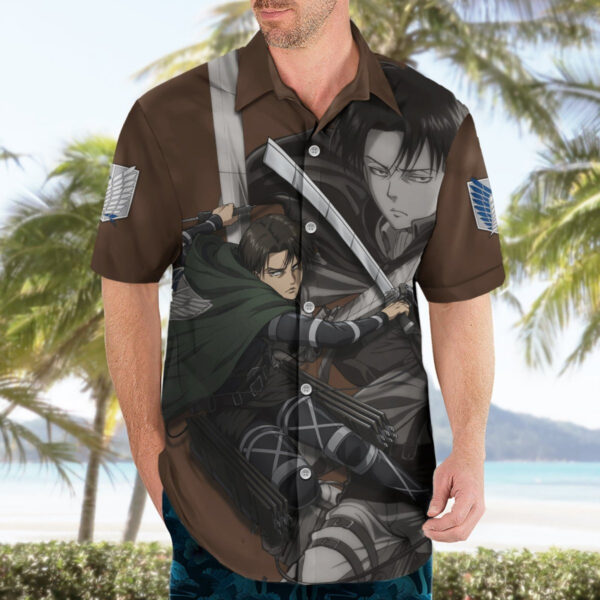 Chemise hawaïenne Levi Ackerman – L’Attaque des Titans - Maison Otaku – Image 3
