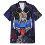 Chemise hawaïenne Gundam abstrait – fond artistique – Maison Otaku
