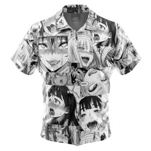 Chemise hawaïenne Collage Manga Ahegao - Maison Otaku
