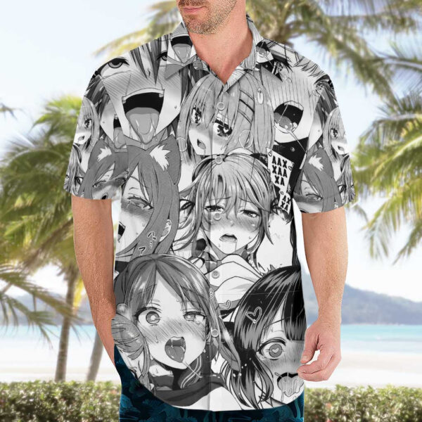 Chemise hawaïenne collage Ahegao - Manga - Maison Otaku – Image 3