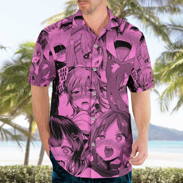 Chemise hawaïenne Ahegao - style manga - Maison Otaku – Image 3