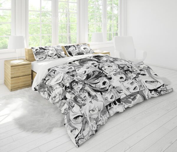 Housse De Couette Motif Ahegao Parure de lit Ensemble De Literie – Image 2