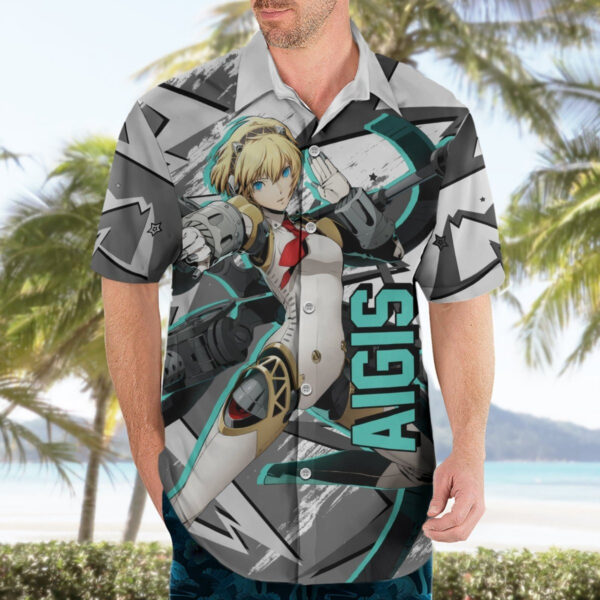 Chemise hawaïenne Aigis - Persona - style cyber - Maison Otaku – Image 3