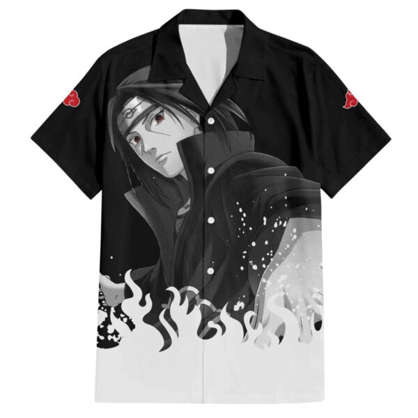 Chemise hawaïenne Itachi Uchiwa - double motif - Akatsuki - Maison Otaku
