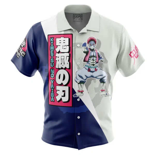 Chemise hawaïenne Akaza Demon Slayer - Maison Otaku
